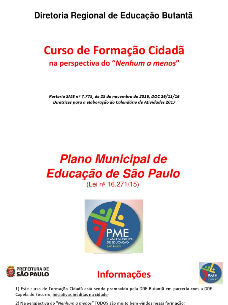 Formação Cidadã DRE Butantã - Cesar Nascimento, PDF